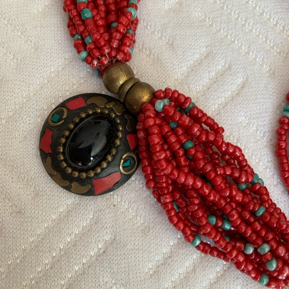 Very unique Native American type long necklace - Picture 5 of 7